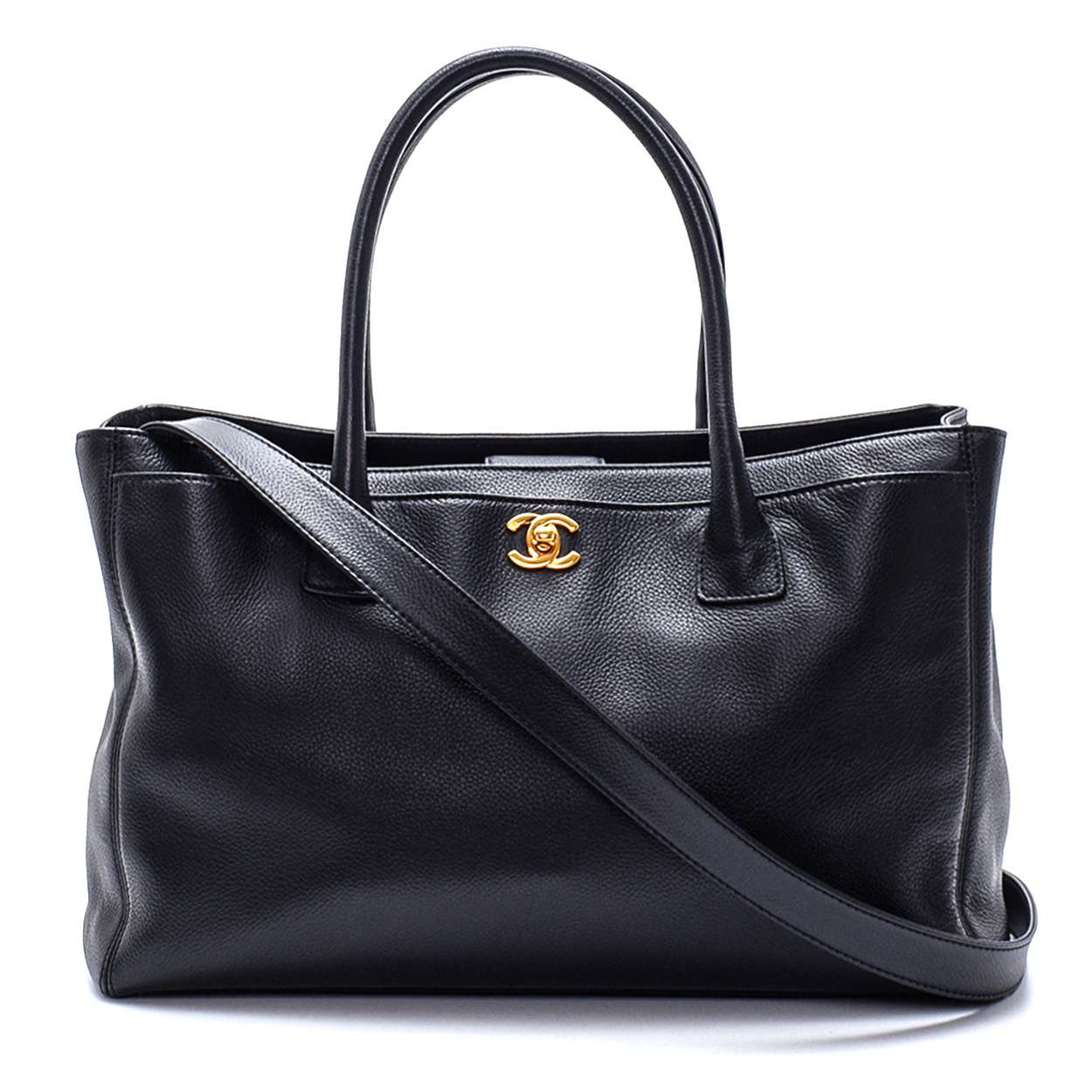 Chanel - Black Executive Caviar Leather Shopping Bag